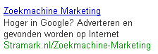 Google Adwords Advertentie voorbeeld