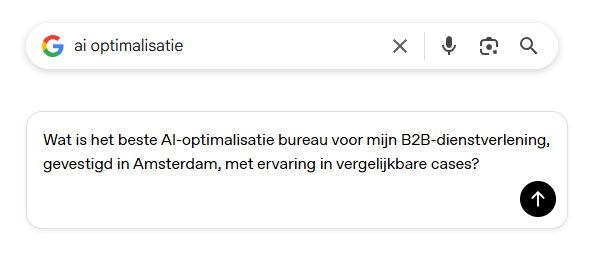 AI optimalisatie bureau voorbeeld