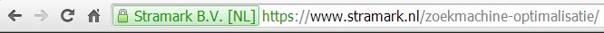 Het HTTPS protocol komt met een certificaat welke groen oplicht in de browser. Wij vinden dat dus mooi :-)